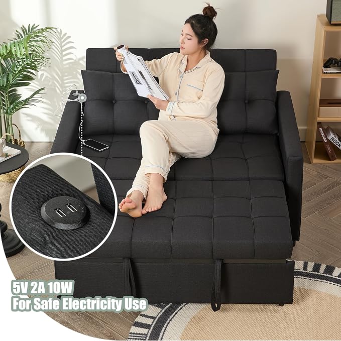 GOSUHI 52" Sleeper Sofa with Pull-Out Bed, 3-in-1 Convertible Sofa Bed - Image 5