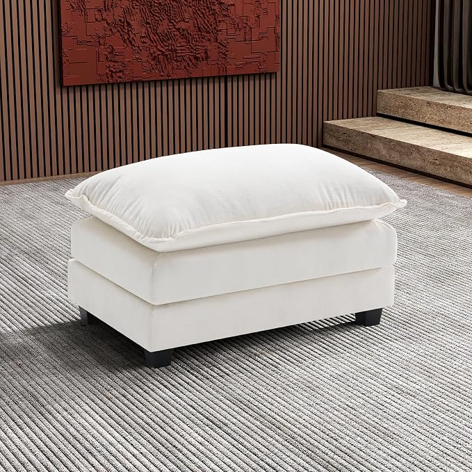 Ihanherry Ottoman for Modular Sectional Cloud Sofa, Chenille Deep Seat Couch by iHanHerry