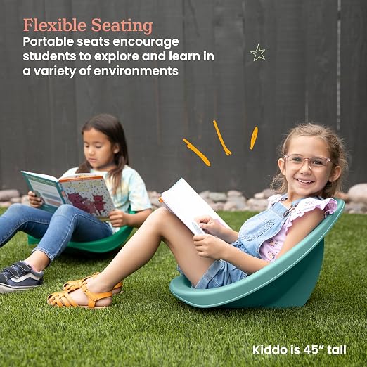 ECR4Kids Plastic Leaf Scoop Floor Rocker Seat, Classroom Furniture, Contemporary - Image 4