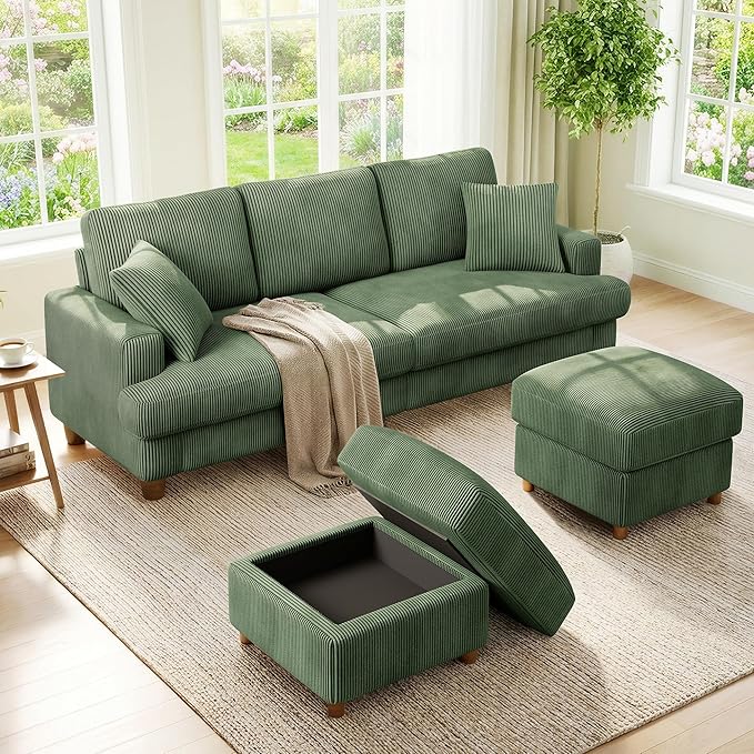 Kidirect 87in U Shaped Couch, Modular Sofa No Tool Assembly, Comfy Sectional by Kidirect