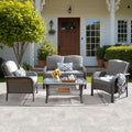 ovios 4-Piece Patio Furniture Set, Outdoor Wicker Sofa by OVIOS