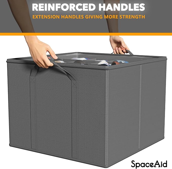 SpaceAid Shoe Organizer for Closet, 2 Pack Foldable Shoe Storage Containers - Image 5