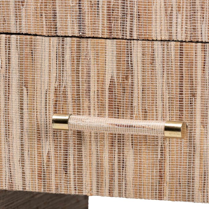Bali & pari Callan Bohemian Woven Natural Grasscloth 1-Drawer Nightstand - Image 8