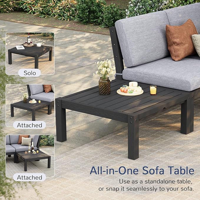 Stoog All-Weather Patio Conversation Set, 6-Piece Modular Outdoor Sectional Sofa - Image 9