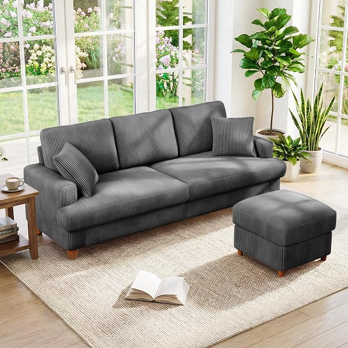 Kidirect 87in L Shaped Couch, Modular Sofa No Tool Assembly, Comfy Sectional by Kidirect