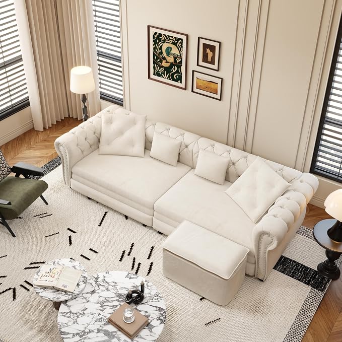 89" Velvet Pull Out Couch Bed - Image 5