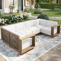 MIXPATIO Patio Sectional Furniture Set, 6 Piece U Shape Patio Couch Wicker Sofa by MIXPATIO