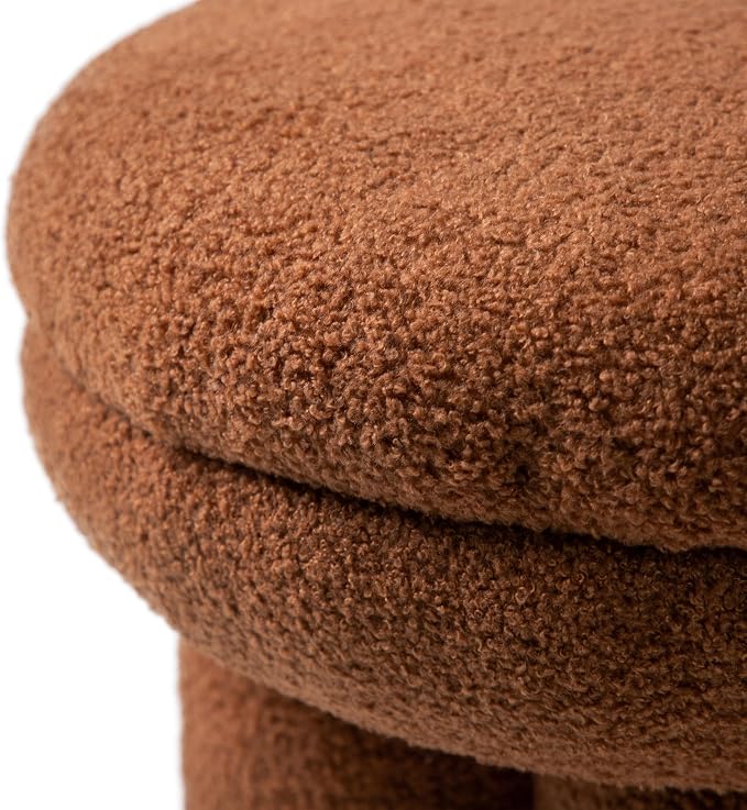 Furniture of America Rami Modern 17-inch Mushroom-Shape Upholstered Ottoman - Image 8