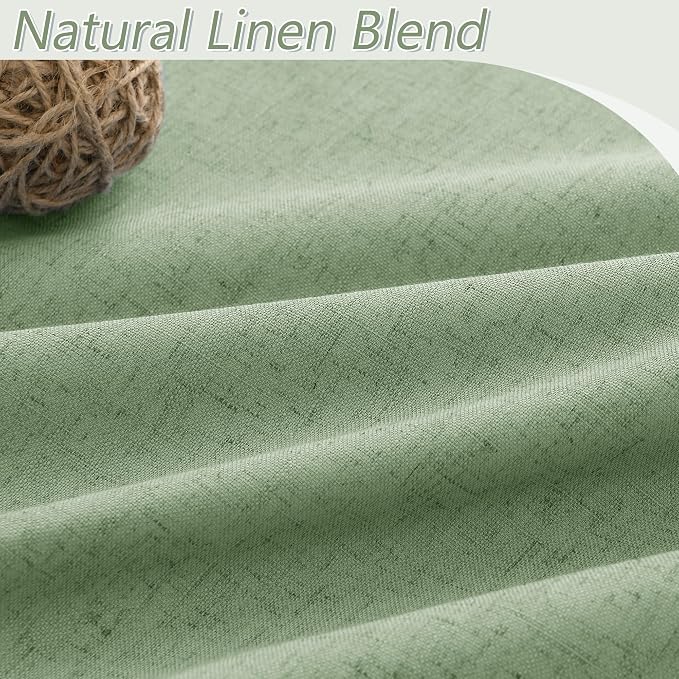 Guken 100% Blackout Linen Curtains 84 Inch Length 2 Panels Set - Image 3