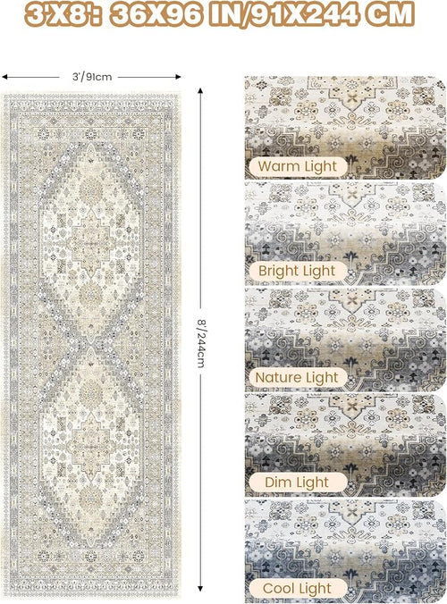 3x8 Runner Rug Non Slip Washable - Image 2