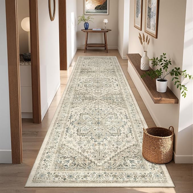 Runner Rug 2x8 Runners for Hallways Non Slip Washable, Vintage Hallway Runner by Restydon