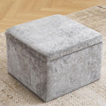 Modern Cube Storage Ottoman, Chenille Ottoman Foot Stools, Ottoman Footstool by Rhevoy