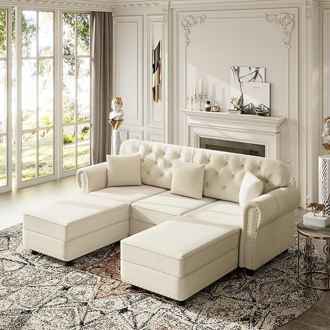 KEIKI 83" Velvet Chesterfield Sofa by KEIKI