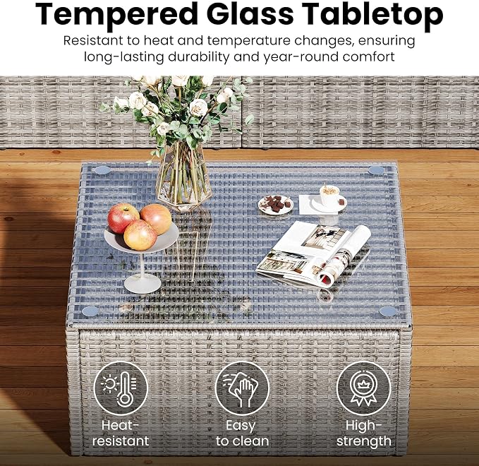 Wisteria Lane 7 Pieces Outdoor Patio Furniture Set, Wicker Outdoor Patio - Image 5