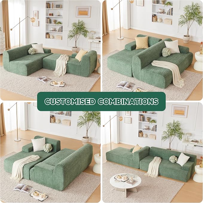 Weture 107" Modular Sectional Cloud Couch, Boneless couches Sponge sectionals - Image 4