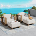 SUNSHINE VALLEY 4 Pieces Patio Furniture Set, Outdoor Rattan Wicker Chairs and by SUNSHINEVALLEY