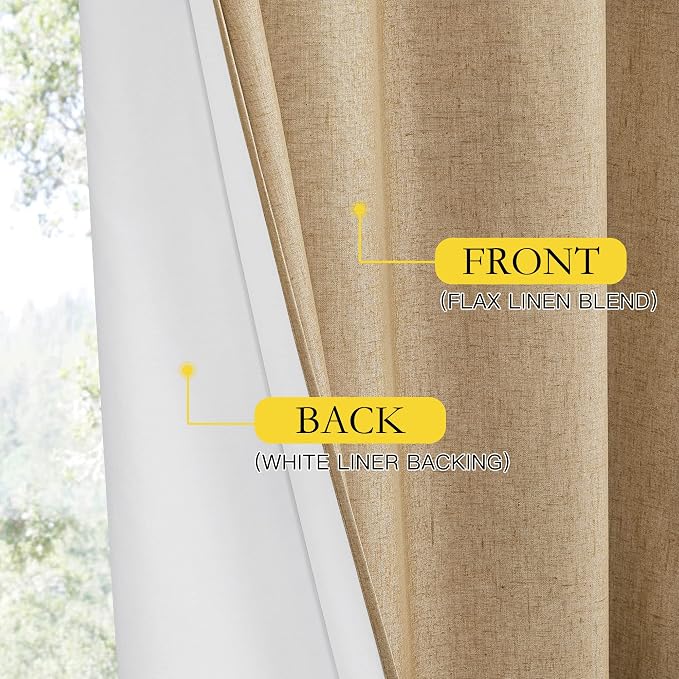 NICETOWN Full Shade Curtain Panels, 62 x 63 inch, Pair of Energy Smart & Noise - Image 5