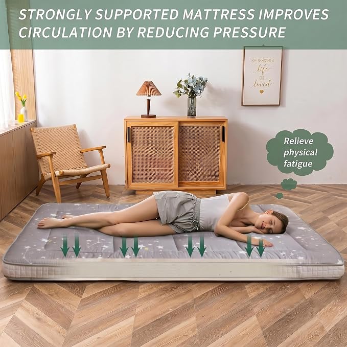 MAXYOYO Grey Constellation Futon Mattress, Japanese Floor Mattress Quilted - Image 3