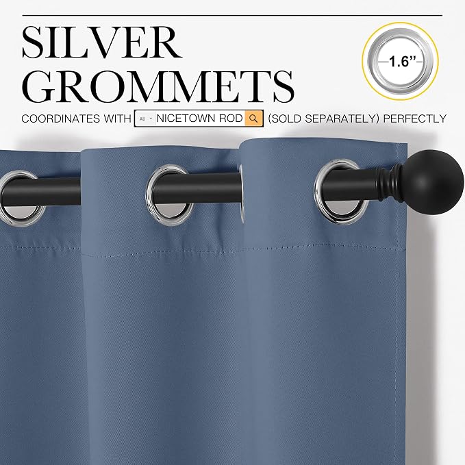 NICETOWN Home Fashion Thermal Insulated Solid Grommet Blackout Window Treatment - Image 3