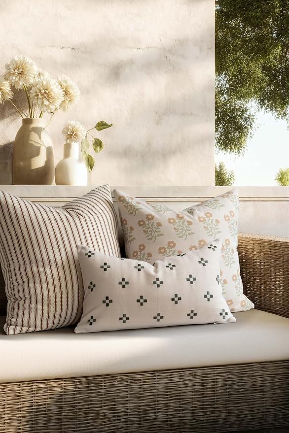 Crumbs Home Modern Farmhouse California Casual Indoor Outdoor Throw Pillow Cover - Image 3