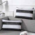 AmHoo Pack of 2 Farmhouse Stripe Check Throw Pillow Covers Set Case Cotton by AmHootextile