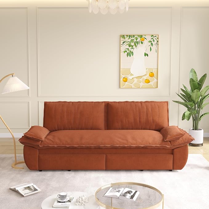 KEIKI 73.2" Pull Out Sleeper Sofa Bed Queen Size, 3-in-1 Convertible Couch - Image 8