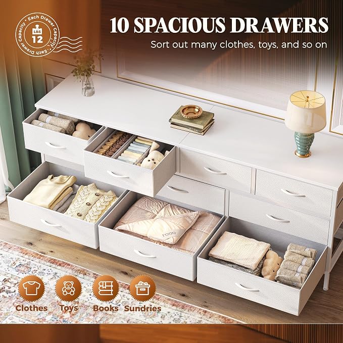 Huuger 63 Inch Dresser for Bedroom, Long Dresser - Image 5