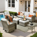 ovios 6 Pieces Patio Furniture Set, Outdoor Wicker Sofa Couch by OVIOS