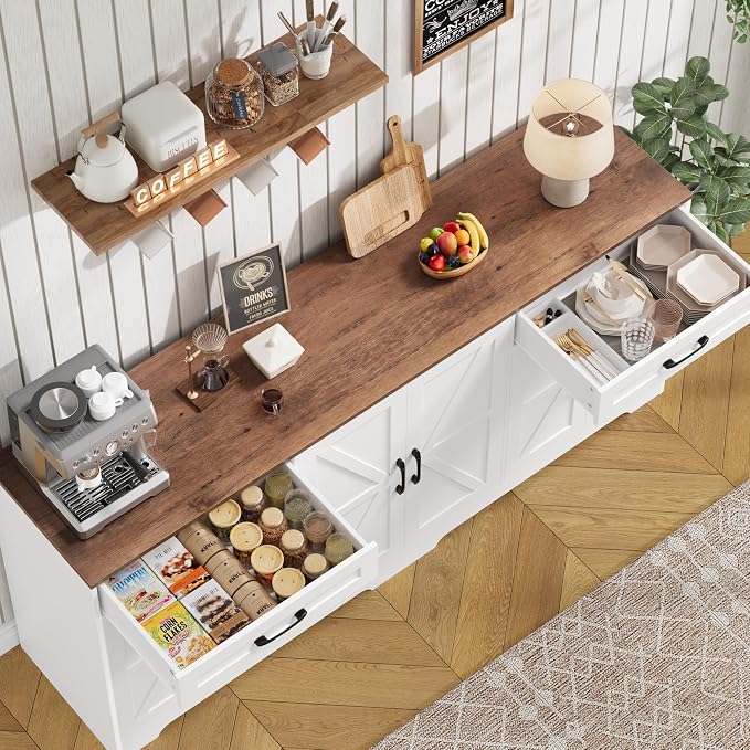BOTLOG 71” Large Sideboard Buffet Cabinet - Image 4