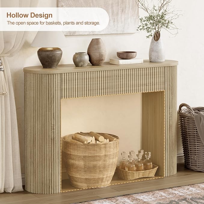 MECHYIN 47" Console Table, Fluted Sofa Table - Image 5