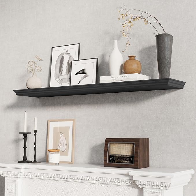 Fun Memories Floating Shelves 48 Inch Long, 9.3 Inch Deep Classic Crown Molding - Image 2