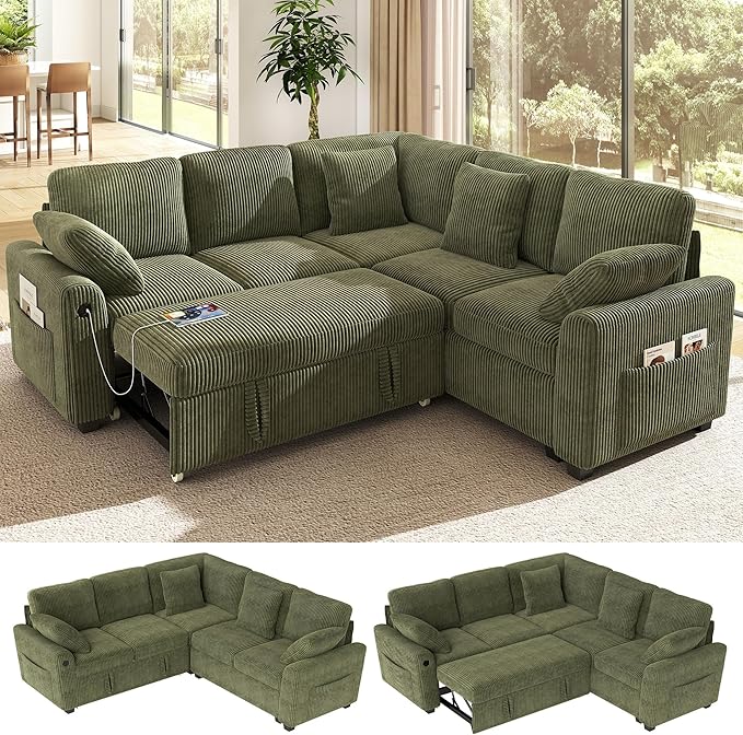 Ihanherry 83-inch 5-Seater Large Sectional Sofa Bed by iHanHerry