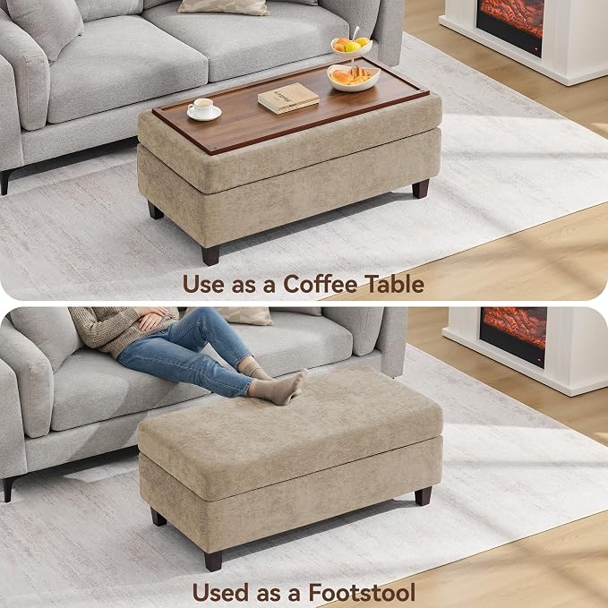 45 Inch Large Storage Ottoman Bench - Image 4