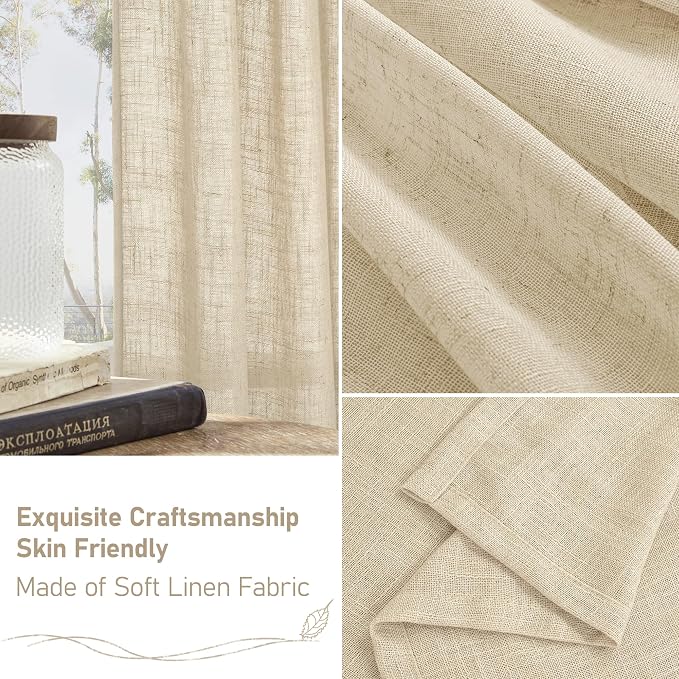 LAMIT 54 Inch Length Linen Curtains - Image 6