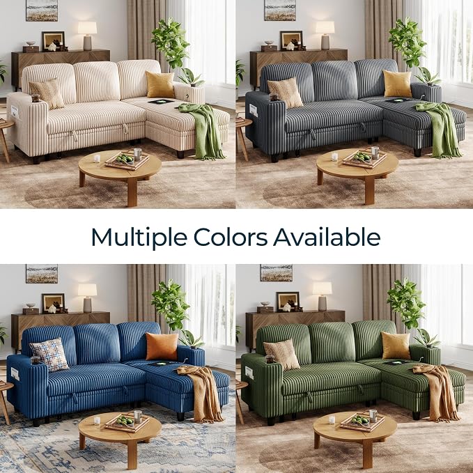 LINSY HOME Sectional Sleeper Sofa Pull Out Couches - Image 8