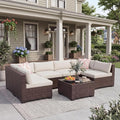 GarveeHome 7-Piece Modular Outdoor Patio Set, Sectional Rattan Wicker Sofa by GarveeHome