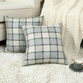 Stellhome Pack of 2 Linen Buffalo Check Throw Pillow Covers Farmhouse Plaid by Stellhome