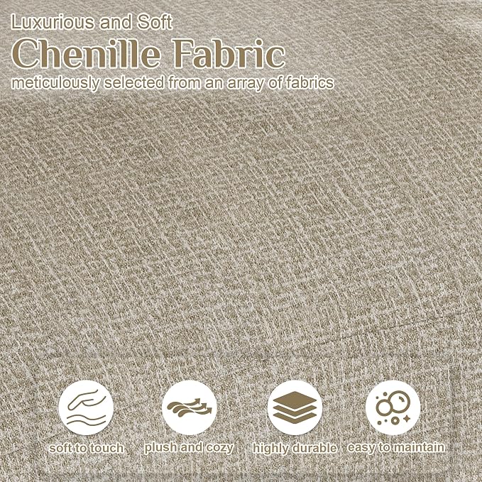 134" Oversized Sectional Sofa for Living Room, Modern Luxury Plush Chenille - Image 5