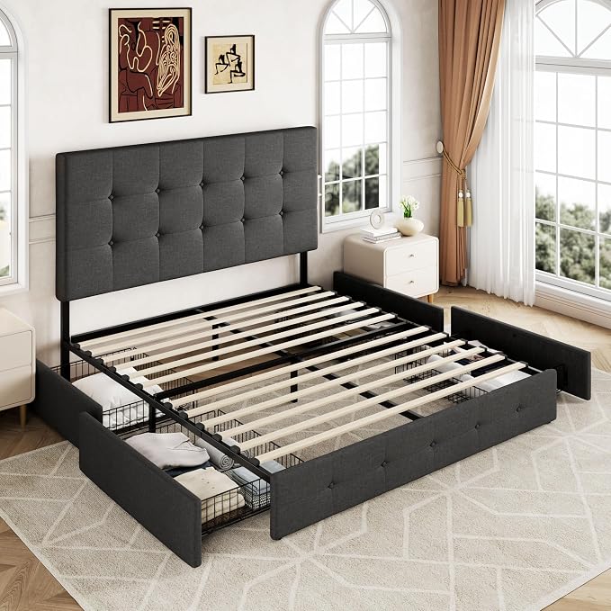 Allewie Upholstered Full Size Platform Bed Frame - Image 8