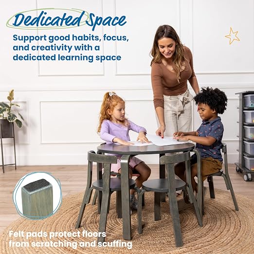 ECR4Kids Bentwood Table and Curved Back Chair Set, Kids Furniture - Image 3