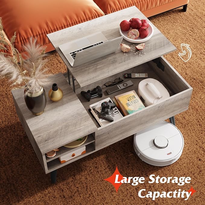 WLIVE Lift Top Coffee Table for Living Room, Small Coffee Table - Image 5