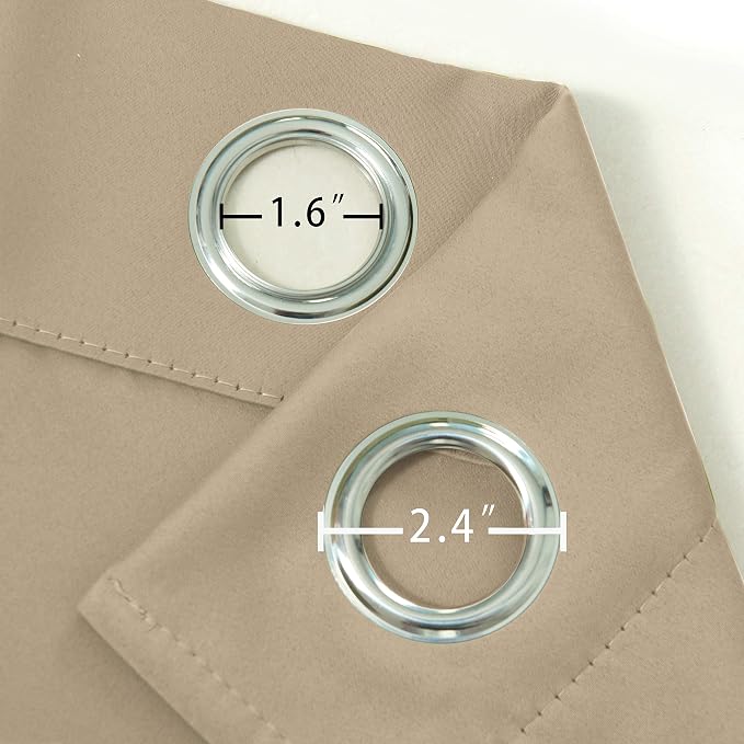 LEMOMO Beige Blackout Curtains 34 x 84 Inch Length/Set of 2 Curtain - Image 6