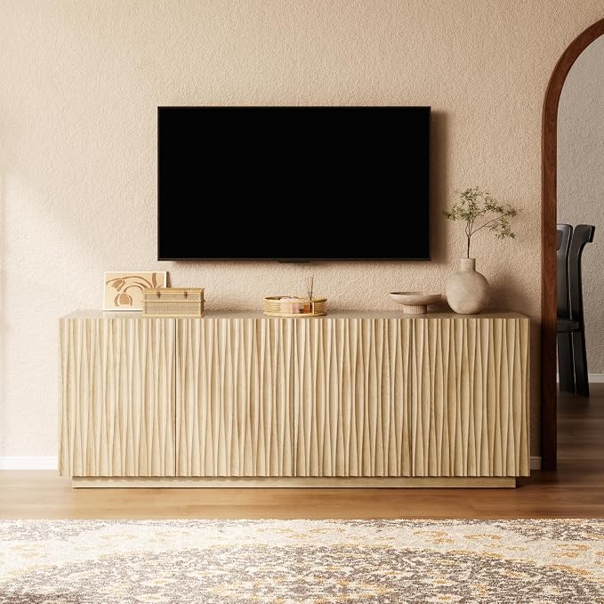 70" Fluted TV Stand for TVs Up to 50/55/65/75", Mid-Century Modern - Image 9
