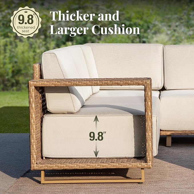 MIXPATIO 8 Pieces Outdoor Patio Furniture Set, Sectional Patio Conversation Set - Image 2
