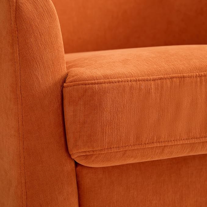 Swivel Barrel Accent Chair, Round Chenille Fabric Living Room Arm Chairs - Image 8