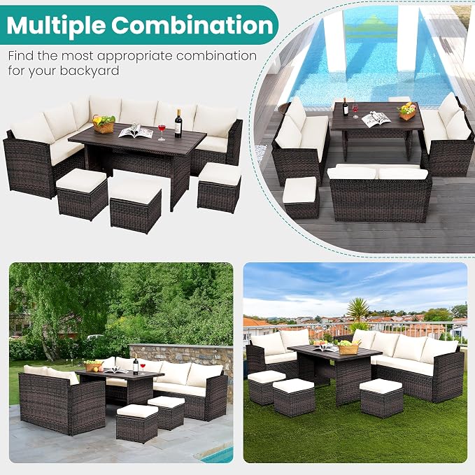 Wumiokio Patio Furniture Set, 7 Pieces Outdoor Patio Furniture - Image 7
