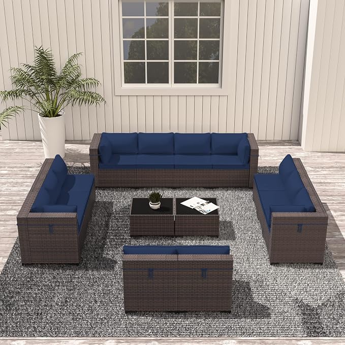 Outdoor Patio Furniture Set, 14 Pieces Outdoor Sectional Furniture Patio Sofa - Image 8