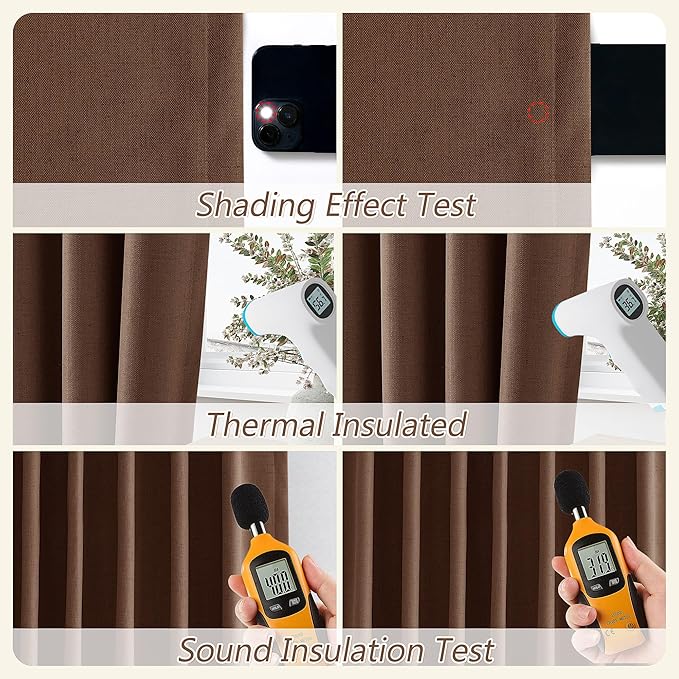 Guken 100% Blackout Curtains 72 Inch Length 2 Panels Set - Image 5