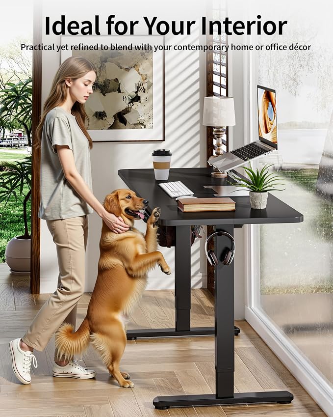 BIZUM Electric Standing Desk 63 x 24 Inch Computer Desk-Gaming Desk Black Home - Image 5
