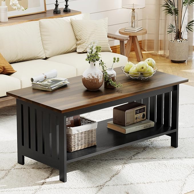 YOSHOOT 39.4" Farmhouse Coffee Table by YOSHOOT